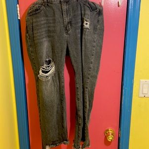 Cute cut low top gray pants .